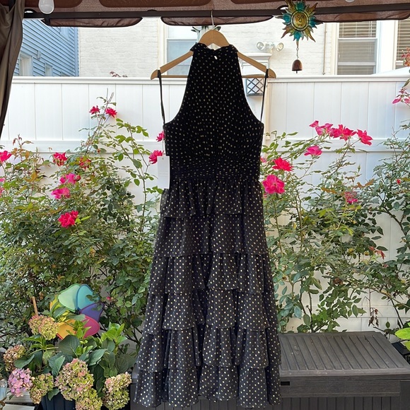 Mac Duggal - Layered Polka Dot Halter Cocktail Dress - Size 8 - Picture 12 of 17